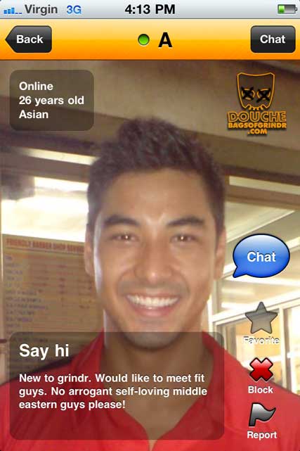 a-douche douche don't like arabs on grindr