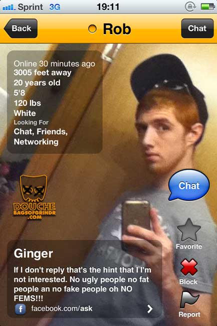 ginger-douche ginger grindr douche