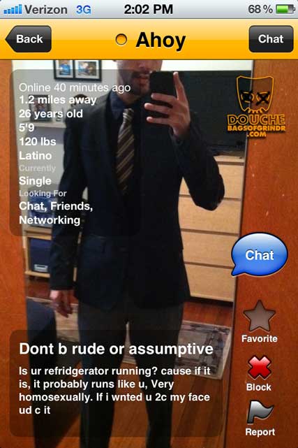 nonsensical-douche wtf? this grindr douche makes no sense