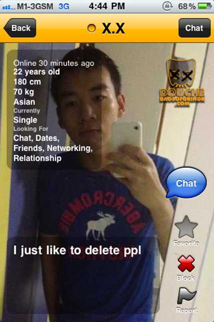 deleting-douche This Grindr douche just likes to delete.